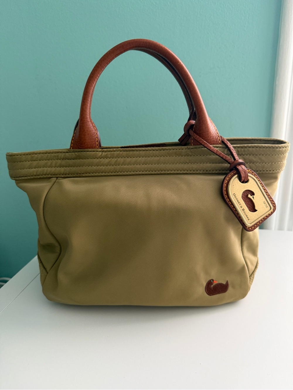 Dooney & Bourke Khaki Nylon Small Gwenny Tote